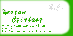 marton czirfusz business card